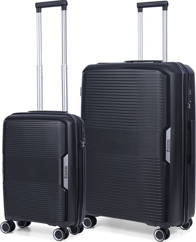 TravelZ Swinger Kofferset 2-delig- Handbagage 55cm + 78cm grote koffer - TSA-slot - Zwart