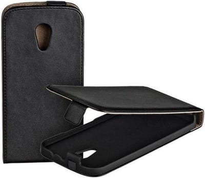 Eco-Leather Zwart Motorola Moto G 2014 Flipcase case hoesje