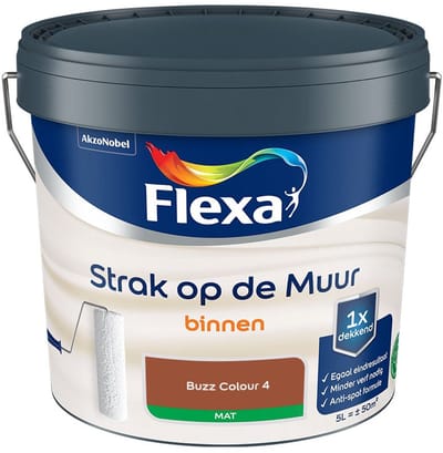 Flexa - Strak Op De Muur Binnen Mat - Buzz Colour 4 - Mengverf - 5 L