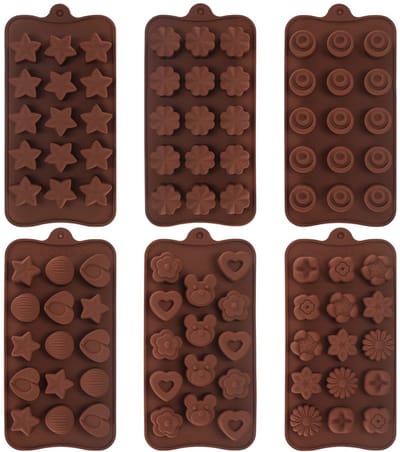 Dailygoody - Siliconen chocoladevormen - Bakvormset - Donkerbruin - Chocolade - IJsblokjes en muffins - Geschikt voor cake en cupcakes