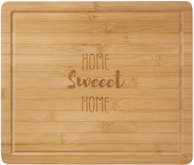 Livarno Home Bamboe Snijplank - Met tekst Home sweet home - ca. L 34 x B 29 x H 1,5 cm