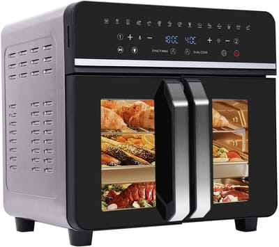 Airfryer XXL Oven 23L met Dubbele Zone, 2200W, LED Touchscreen & Accessoires – Gezond en Multifunctioneel Koken