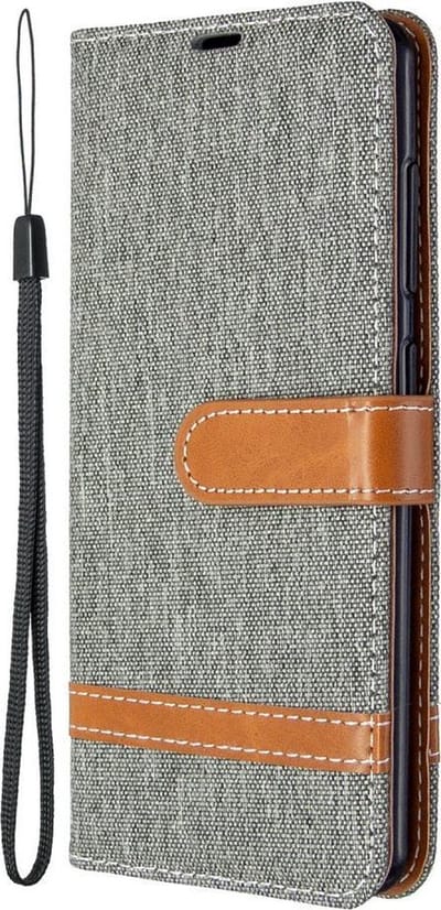 Coverup Denim Book Case - Geschikt voor Samsung Galaxy A41 Hoesje - Grijs