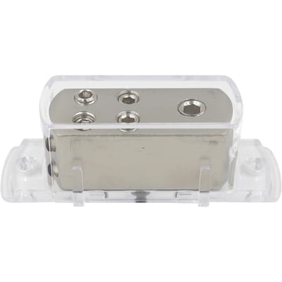Boîtier répartiteur de conversion audio de voiture, Connecteur de mise à la terre 4 voies de conversion audio, Répartiteur de ligne 4GA8GA transparent