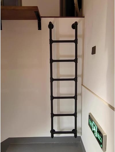 Noodtrap - Kelderladder Zolderladder - Veilig Toegang - Stevige IJzeren Constructie - 100 cm Lengte