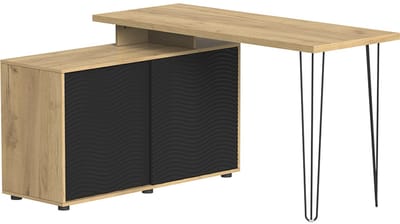 Vicco Notivo Hoekbureau – 135 x 55 cm met archiefkast Zwart