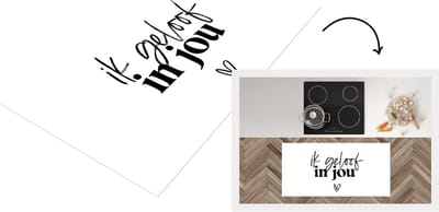 Keukenloper - Loper keuken - Partner - Spreuken - Ik geloof in jou - Quotes - 120x60 cm - Keukenloper vinyl