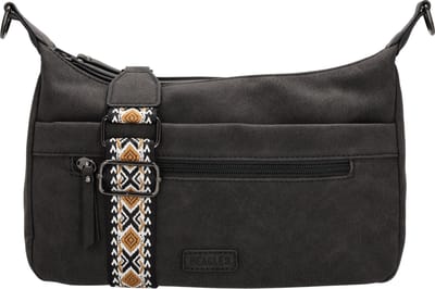 Beagles Malaga Schoudertas Dames - Handtas met verstelbare en afneembare schouderband - Tas van Imitatieleder - Zwart