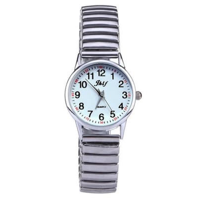 Fako - Dameshorloge - Rekband - Jhlf - 32mm - Zilverkleurig - Wit