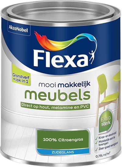 Flexa - Mooi Makkelijk Meubels Zijdeglans - 100% Citroengras - Mengverf - 750 Ml