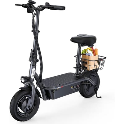Elektrische Scooter Met Mand iScooter F3 10  1000W Motor Elektrische Scooter Volwassene Topsnelheid 45Km/h 48V 13AH Bereik 60Km Laadvermogen 120Kg Zwart zwart