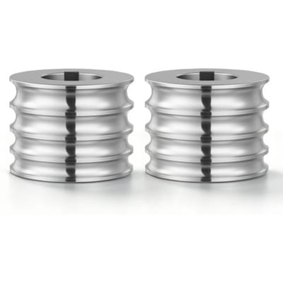 VEVOR Vervangende rolaccessoires voor walserij: 2 ronde rollen met 4 groefmaten, accessoires voor doe-het-zelf sieradengereedschap, hoogwaardig gelegeerd staal, voor het persen van kneedbare metalen zoals goud, zilver en messing.