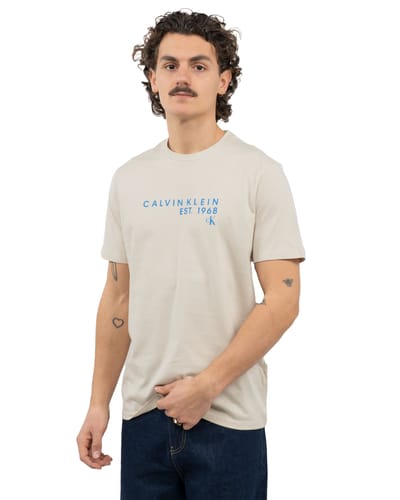 Calvin Klein Short Sleeve 30s Eu Wholesale Jersey Oatmeal Taglia: XL | Magliette basic Outlet | Uomo