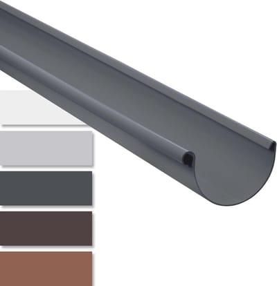Halfronde Goot - Dakgoot Regenpijp - Dak Afvoeren - PVC-U Kunststof - 200cm 100mm - Antraciet