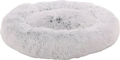 Flamingo Hondenkussen - Geschikt als Kattenmand - Fluffy Donut Hondenbed - Honden Mand & Bed - Hondenkussen - 70x70x14 cm - Grijs