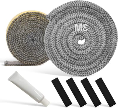 7-delige 10mm x 3m Oven Seal Koord voor Kachel en Haard - Hittebestendige Lijm en Isolatie Tape voor Optimale Afsluiting en Energie-efficiëntie