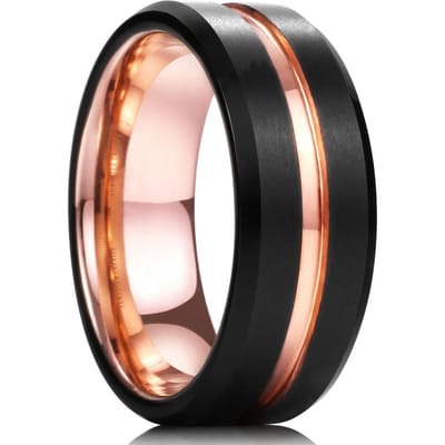 Eenvoudige 8mm Mannen Titanium Roestvrij Staal Ringen Zwart Geborstelde Matte Afwerking Ringen Voor Mannen Vrouwen Trouwring Sieraden Dropshipping 12 beige