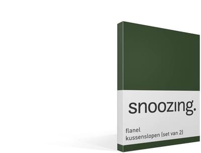 Snoozing flanel kussenslopen (set van 2) - Flanel - 40x60 cm - Donker Groen