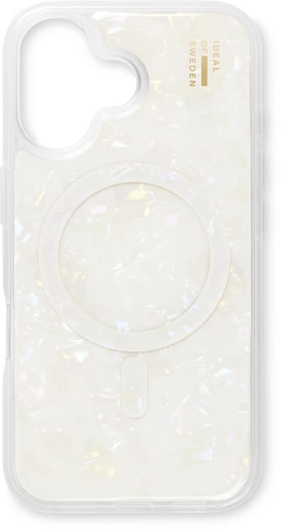 iDeal of Sweden Pearlised Case met magnetische ring geschikt voor iPhone 16 Plus White