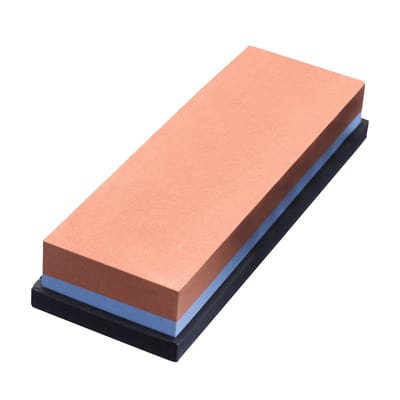 Westmark Dubbelzijdige wetsteen voor het slijpen en repareren, met siliconen houder, 18,5 x 6,7 x 3,1 cm, korund, rood/blauw, 10152260