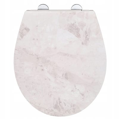 Wenko MARMER Duroplast toiletbril, marmerstructuur, beige