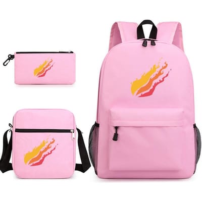 Prestonplayz Bedrukte Sterrenhemel Rugzak Casual Student Schooltas Kleine Schoudertas Etui Drie Delige Set one size roze
