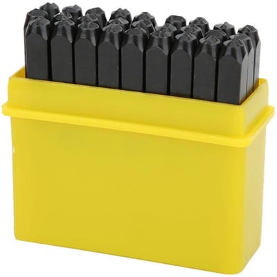 Koolstofstaal 3mm Alfabet Cijfers Stempel Metaal Stempel Ambacht Gereedschap Kit Met Koffer A-Z-&）) | 1/8 black
