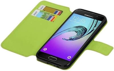 Cross Pattern TPU Bookstyle Hoesje - Wallet Case Telefoonhoesje - Geschikt voor Samsung Galaxy A5 (2017) Groen