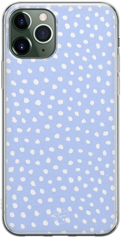 Hoesje geschikt voor iPhone 11 Pro - Lila stippen - Soft Case - TPU - Gestipt - Paars - Mooie Telefoonhoesjes