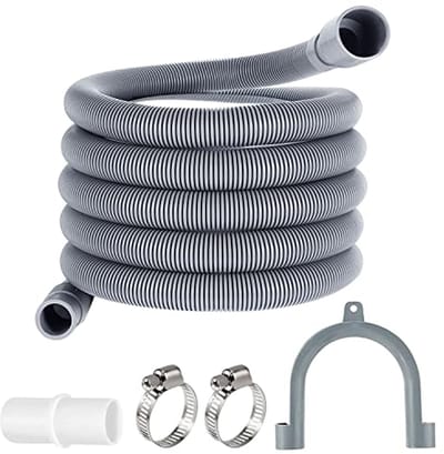 PromoHome Afvoerslang voor wasmachine 3m x 20mm universeel verlengset, geschikt voor wasmachine, vaatwasser en droger
