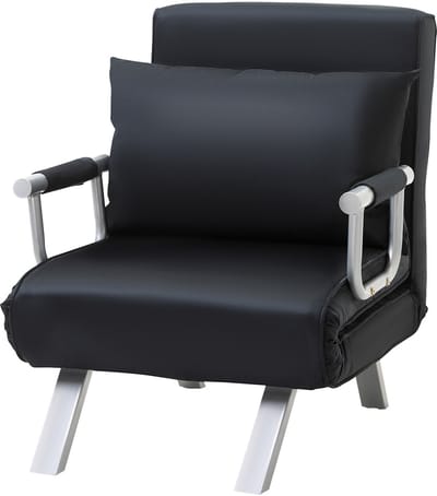 HOMCOM sofa bedbank - met verstelbaar - rugleuning - kussens - zwart