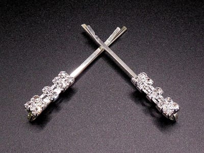 Haarpinnen met strass vierkantjes