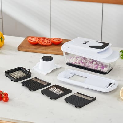 Brisby 12 Delige Mandoline – Multifunctionele Groentesnijder Keukensnijder – RVS Mes, Chef Grade – Voor Plakjes & Julienne