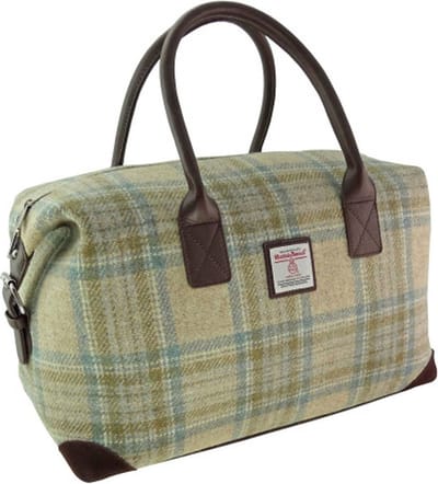 Weekendtas Esk Beige Stewart en zacht Groen - Harris Tweed - Glen Appin of Scotland