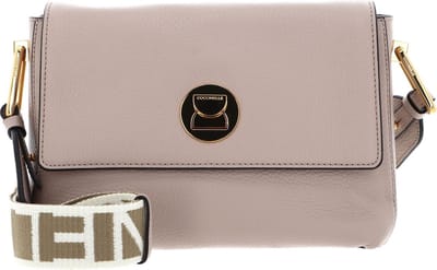 COCCINELLE Leren Schoudertas Liya Signature Handbag Grained Leather Rosette Beige