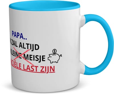 Akyol - papa cadeau koffiemok - theemok - blauw - Papa - verjaardag papa - vader cadeau - vader - vader cadeautjes - vaderdag cadeau - vader cadeautjes verjaardag - liefste papa - papa - leuk kado om te geven - 350 ML inhoud