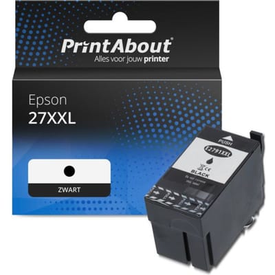 PrintAbout huismerk Inktcartridge 27XXL (T27914010) Zwart Hoge capaciteit geschikt voor Epson