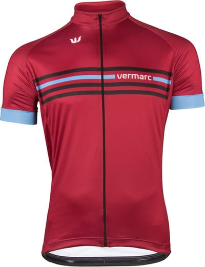 Vermarc Attaco SP. L. Fietsshirt Rood/Blauw Maat S