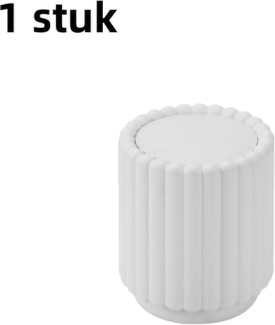 1 stuk - Mini-prullenbak voor op het bureau - met deksel - deksel met drukknop - opberg- en schoonmaakemmer voor op het bureau/de salontafel - wit
