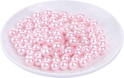 200 Stuks Glazen Parels in Diverse Kleuren - Ronde Czech Beads voor Handgemaakte Sieraden, DIY Armbanden en Creatieve Projecten (Licht Roze, 6mm)