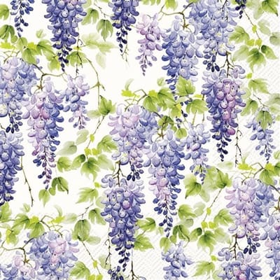 IHR Lunch servetten - Purple Wisteria Cream