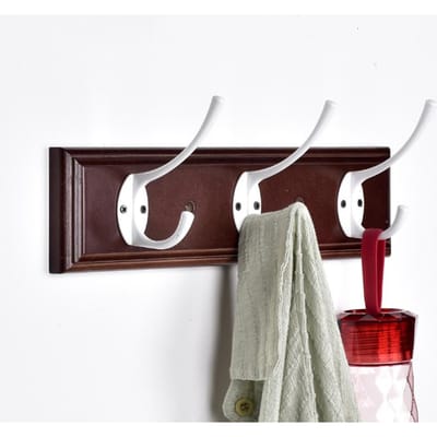 Stevige Wandmontage Hoedenrek 3 Haken Rail Jassen Opberg Hanger Handdoeken Kledingrek Organizer voor Thuis Entree Retro Kleur black