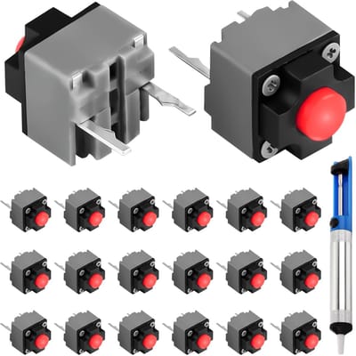 Stille Drukknop - Microschakelaar Tactiele Schakelaar - Elektronica Reparatie - Geluidsarme Werking - 6 x 6 x 73 mm - Zwart