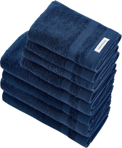 L&G - Badhanddoek - 8 Delig- 4 Handdoeken 50x100 cm & 4 Badhanddoeken 70x140 cm- 100% Katoen - Blauwe Handdoeken