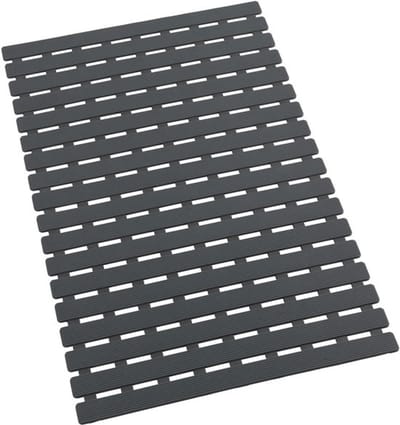 Allecto - Badmat - Anti-slip badmat - 40 x 63 cm - Grijs - Kunststof