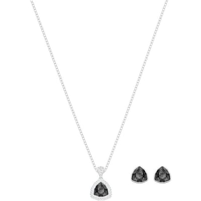 Swarovski Begin Driehoek Zwart Ketting en Oorbellen Set Dames sieraden 5528939 Box (Random Color) white