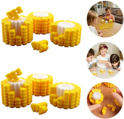 Puzzel met 6 stuks maïsstukjes - 3D puzzel - Schuifpuzzel - Maïskolfvorm - Educatief en stressverlagend speelgoed - Bouwblokkenspel - 3D maïspuzzel - Meerdere moeilijkheidsniveaus - Geschikt voor volwassenen en kinderen (geel - 5 cm)