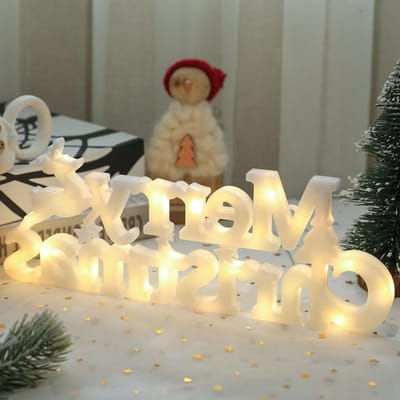 LED Letters - Feestverlichting - Sfeerverlichting Creëren - Batterijgevoed - 105x275cm - Warm Wit