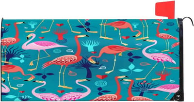 Magnetische Postbushoes XL met Roze Flamingo Bloemen en Bladeren Decoratie - Waterdicht & Duurzaam