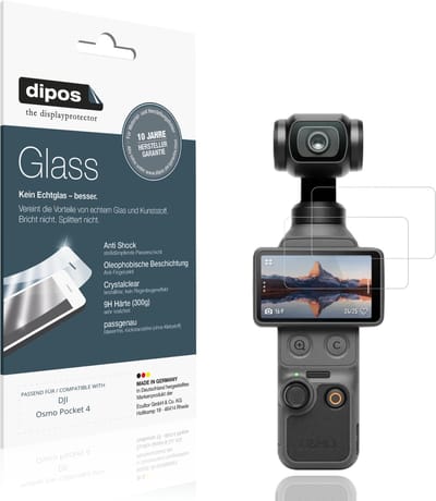 dipos – 2x Pantserfolie geschikt voor DJI Osmo Pocket 4 | 9H Screenprotector